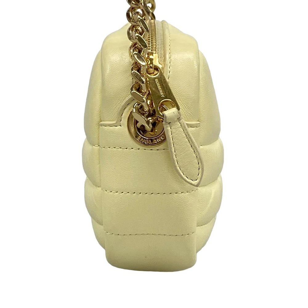 BURBERRY Laura Shoulder Bag Chain Ivory White Leather - Picture 4 of 7